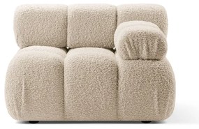 Beżowy moduł sofy z materiału bouclé (prawostronny) Bellis – Micadoni Home