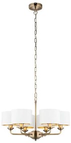 Endon 98936 - Żyrandol na łańcuchu HIGHCLERE 6xE14/28W/230V biały/mosiądz