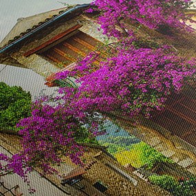 Obraz - Śródziemnomorska leniwa aleja (z zegarem) (90x30 cm)