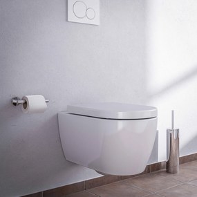 Miska WC wisząca lejowa bezkołnierzowa NT2039Deska wolnoopadająca Soft-Close - Biały połysk