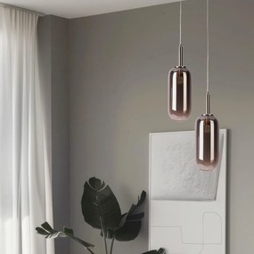 Antracytowa lampa wisząca LED ze szklanym kloszem ø 13 cm Fiuggi – Candellux Lighting