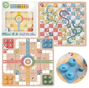 Woopie green gry planszowe  logiczne 2w1 ludo chińczyk + uwolnij zwierzątka