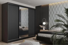 Szafa przesuwna z lustrem lamele MALANI 200 - grafit antracyt