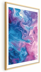 Plakat Nocne Przepływy 40x60 cm z ramą złotą z marginesem ARTGEIST B