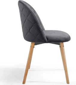 Zestaw krzeseł do jadalni Velvet, ciemnoszary, 2 szt