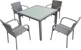 Zestaw mebli ogrodowych ze stołem Eccellente, szary