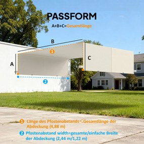 Outsunny Zastępczy dach do pergoli z ochroną UV, żagiel przeciwsłoneczny do zadaszenia tarasu dla pawilonu 3 x 3 m, kremowo-biały | Aosom PL