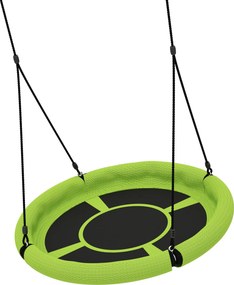 AIYAPLAY Huśtawka gniazdowa, Okrągła huśtawka ogrodowa, Obciążenie 150 kg, Regulowana wysokość, Zielona