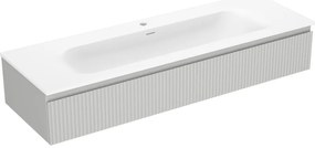 Mexen Rivel szafka łazienkowa 140 cm z umywalką Vela, 1 szuflada, ryflowana , szara mat/biała mat - 91A20-14023-1-BF62-W23M01