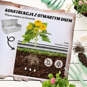 Outsunny Grzadka na ziolowe z Metalu, 2 Poziomy, odporna na wszystkie warunki atmosferyczne, otwarte dno, 120 x 90 x 30cm, Kolor: Srebrny