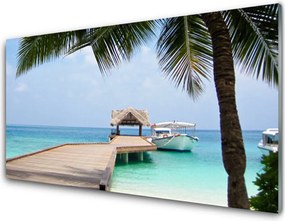 Szkło do Kuchni na Ścianę Stalowy Gigant nad Zatoką