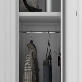 Szafka pracownicza metalowa czterokomorowa szara: KACPER II, 600 x 1800 x 500 mm