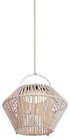 Lampa stołowa w stylu bohemy beżowa z LED, 3-stopniowy ściemniacz, IP54, ładowana solarnie - Duco