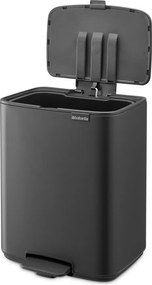 Ciemnoszary stalowy kosz na śmieci z pedałem 12 l Bo – Brabantia