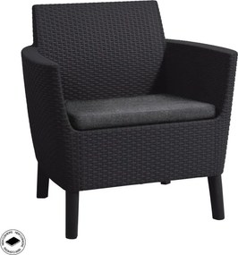 Zestaw polrattanowy ogrodowy SALEMO 3 osobowy - grafit