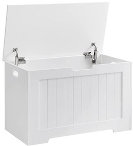 Skrzynia z miejscem do przechowywania GRETA, 76x48x40 cm, biała Vasagle