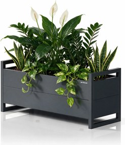 Osłona donica na kwiaty metalowa niska antracytowa, 1000x430x380 mm: MARGARET