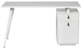 Białe biurko Marckeric Rudy, 140x60 cm