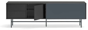 Czarno-antracytowa szafka pod TV 180x56 cm Nube – Teulat