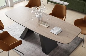 Rozkładany stół jadalniany Myron 180 z czarnym ABS, styl industrialny