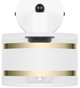 Biały kinkiet LED z białym abażurem WD-TI-1010WE-WE jednopunktowy indu