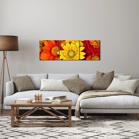 Obraz kwiatów (z zegarem) (90x30 cm)