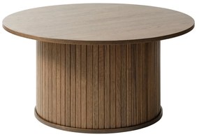 Brązowy okrągły stolik w dekorze dębu ø 90 cm Nola – Unique Furniture