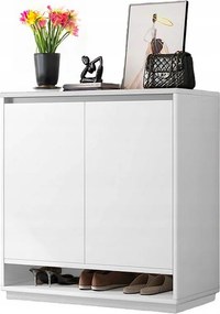 Nowoczesna komoda szafka biała pojemna na buty obuwie regał 2 drzwi wąska