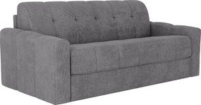 Kanapa 3-osobowa rozkładana typu express z tkaniny teksturowanej szarej - Powierzchnia spania 140 cm - Materac 22 cm z pamięcią kształtu - DARIELO