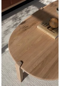 Stolik z litego drewna dębowego w naturalnym kolorze 80x150 cm Kulin – Gazzda