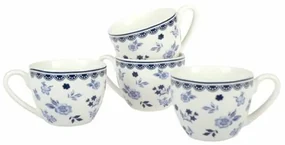 4-częściowy zestaw filiżanek porcelanowych Floral , 90 ml