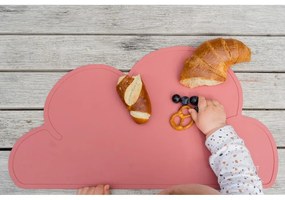 Ciemnoróżowa silikonowa mata stołowa Kindsgut Cloud, 49x27 cm