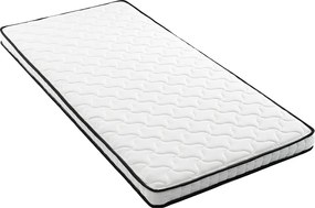 Materac sprężynowy - 90 x 190 cm - z modułami ergonomicznymi i podparciem lędźwiowym - grubość 12 cm - Materiał + Metal - biały