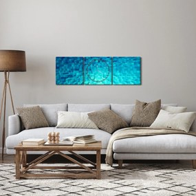 Obraz - abstrakcyjne kostki (z zegarem) (90x30 cm)