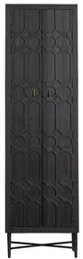 Czarna szafa z drewna z recyklingu 60x210 cm Bequest – BePureHome