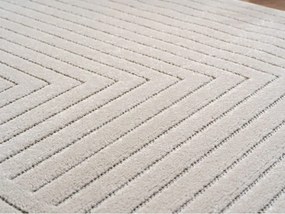 Dywan uniwersalny Nova 3D Geometria kremowy koło 120 cm x 120 cm