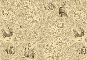Fototapeta - Mapa w stylu vintage (196x136 cm)