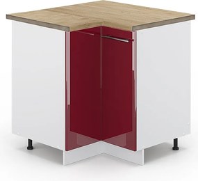 Szafka narożna bordowa czerwień wysoki połysk 80.5x60x82 fame-line
