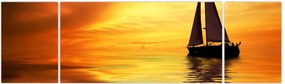 Obraz - Żaglówka o zachodzie słońca (170x50 cm)