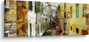 Obraz - Aleja w Wenecji (z zegarem) (90x30 cm)