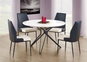 Okrągły stół Rufin 120 cm – elegancki i nowoczesny stół do jadalni z designerską stalową podstawą i blatem MDF
