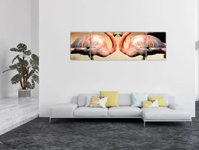 Obraz - dwa flamingi (170x50 cm)