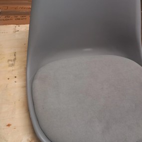 PROMOCJA Jasnoszare krzesło BALI MARK z aksamitną poduszką na siedzisko II jakość