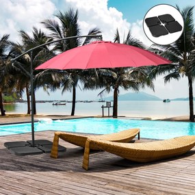 Outsunny waga na parasol ogrodowy 4-częściowa odporna na warunki atmosferyczne HDPE czarna do 80 kg piaskiem 60 kg wodą | Aosom PL