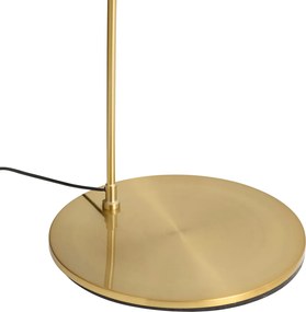 Nowoczesna lampa łukowa mosiężna z beżowym abażurem - Vinossa