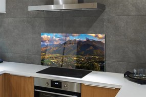 Panel szklany do Kuchni Złota Godzina nad Szczytami