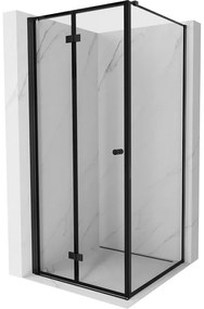 Mexen Mist-F T kabina prysznicowa składana lewa 80 x 80 cm, czarna ramka, czarna - 8A6T-080-080-70-70-L