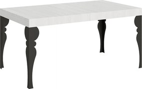 Stół rozkładany 160/244x80 cm Paxon frassino biała nogi antracytowe