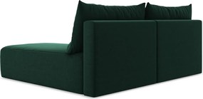 Ciemnozielony aksamitny rozkładany/ze schowkiem narożnik (prawostronny/z szezlongiem) Kalena – Makamii