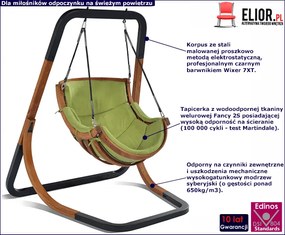Zielony fotel wiszący huśtawka - Oreso 2X